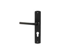 Bricard 879081 Coppia di maniglie in zamack nero opaco su piastra eVidence, porta d'ingresso