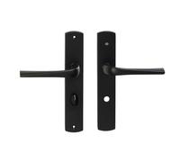 Bricard 879086 Coppia di maniglie in zamack nero opaco su piastra eVidence porta bagno