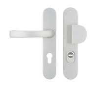 Bricard 9890071 - Set di maniglie blindate su piastra in alluminio color argento sabbiato, cavalletto + pinna per porta d'ingresso