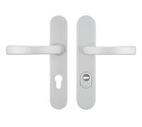 Bricard 9890171 - Set di maniglie blindate Eline su piastra in alluminio color argento sabbiato per porta d'ingresso