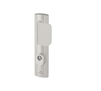 Bricard 9910071 Set Maniglie Corazzate su Piastra Espressione con Cavalletto e Pinna per Porta Anteriore (per Cilindro Europeo) Argento