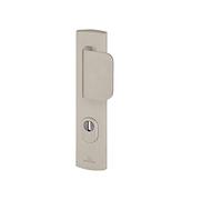 Bricard 9920051 - Set di maniglie schermate su piastra EMUST, cavalletto + alettone per porta d'ingresso (per cilindro europeo), colore: Inox