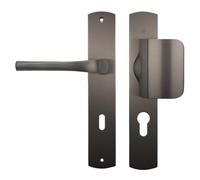 Bricard 99840T1 - Set di maniglie con cuscinetto per schizzo Zamak colore titanio + alettone profilo europeo (senza cilindro) per porta d'ingresso