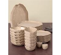 BRICARD Angles Servizio Piatti 27 Pezzi Taupe Ondulato - Set Piatti 6 Persone In Piatti Porcellana - Piatti Moderni E Piatti Colorati Piani E Fondi - Set Piatti Per Microonde E Lavastoviglie