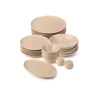 BRICARD Belfort Servizio Piatti Tortora 27 Pezzi - Set Piatti 6 Persone, Piatti Moderni e Piatti Colorati in Porcellana per la Tavola, Set Piatti Fondi, Piani e Ciotole, Lavastoviglie e Microonde