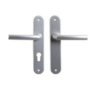 Bricard Coppia di maniglie per porta 7E8071 Osmosi 2 Chiave i-Argento Anodizzato Per Porta D'Ingresso (Per Cilindro Europeo).