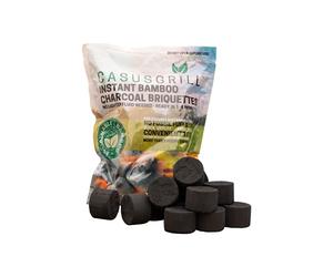 Bricchette di carbone in bambù sostenibili, grazie al design rotondo, utilizzabile senza accendi-fuoco/gel di accensione, pronta per grigliare dopo soli 5-8 minuti, alta potenza termica