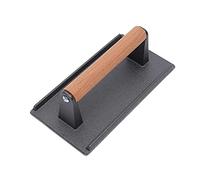 Bricchette di carne alla griglia, piastre hamburger e bricchette di carne di bistecca, bricchette per hamburger in ghisa con manici in legno, bricchette di carne per bistecche e hamburger, bricchette