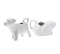 Bricco a Forma di Animale Latte Ceramica 2 Pezzi Bianco