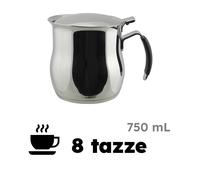 ILSA Caffettiera-Teiera Omnia per induzione in acciaio inox 18/10 con manico in silicone e fascia tazze 8-6 - grigio 00820080ICC