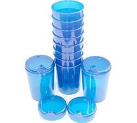 Bricco con Beccuccio 250 ML Set 10 Basi + 20 Coperchio (Apertura 10-pc 12 x 10mm U.10 Stück 4 x 4mm) in Div. Mod. Colori di Medi-Inn - blau, Trinköffnung: 4 x 4 mm