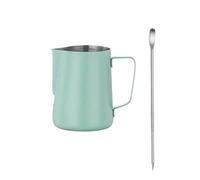 Bricco Latte Brocca for montalatte in acciaio inox da 350/600 ml, accessori for la preparazione del vapore caffè(Light Green 350ml)