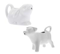 Bricco Latte Ceramica Animale 2 Pezzi Bianco per Latte
