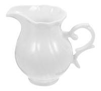 Bricco Latte in Ceramica Bianca Europeo con Beccuccio e Manico | Versatile per Servizio in Tavola, Finitura Elegante, Adatto a Dolcificanti e Sciroppo, per Ospiti e Tè