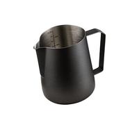 Bricco per il latte in acciaio inox, 600 ml, barista, brocca per il latte per la schiuma, adatto per macchine da caffè, nero