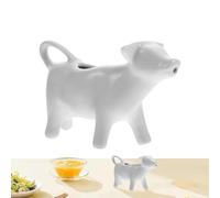 Bricco per latte a forma di mucca, resistente al calore, in ceramica, per cartoni animati, piccolo contenitore per panna per campeggio, picnic, barbecue, in vetro portatile per la casa, 13 x 3 x 6 cm