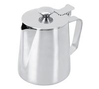 Bricco per Latte, Bricco da Latte per Caffè, Brocca Schiuma con un Coperchio per Usare in Caffetteria, Ristorante, Bar, Negozio di Succhi di Frutta, in Acciaio Inox