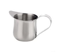 Bricco per latte in acciaio inox con bocca a becco d'anatra, strumento essenziale per una perfetta schiuma e cottura a vapore (90 ml)