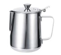 Bricco per Latte,Latte Schiuma Tazza in acciaio inossidabile Addensare Brocca Caffè Brocca Latte Art con coperchio per caffè a casa Latte Art Coffee Shop(1000ml)