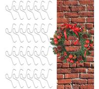 Brick Clips - 24-Piece Heavy Duty Clamp Set for Secure Wall Mounting, Damage-Free Hanging with No-Drill Function, Outdoor Hanger for Garden & Home Décor, Metal Black, Multi-Pack Display