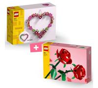 BRICK Flip LEGO Set d'amore: Cuore ornamentale & Rose (40638 & 40460), festa della mamma, giorno di san Valentino, regalo