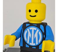 Brick Man Inter 20cm - Statua in stile bricks stampata in 3D
