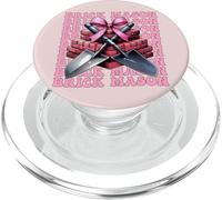 Brick Mason Masonry Brick Layer Pala Ragazza Coquette Bow PopSockets PopGrip per MagSafe