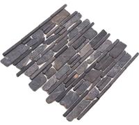 Brick mosaico Uni neromarq uina Natura del mosaico di pietra Grigio Antracite - Nero