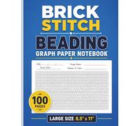 Brick Stitch Beading Graph Paper Notebook: Large 8.5 x 11 Brick Stitch Beading Pattern Book for Seed Bead Design, Jewelry Making, Pattern Planning, and Bead Weaving with 100 Pages