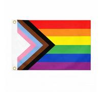 Brick Takeover Bandiera arcobaleno 150 cm x 90 cm, con occhielli in metallo (bandiera progressiva)