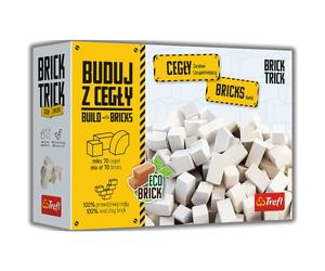 Brick Trick Trefl Build with Bricks - Set Supplementare, 100% Mattoni Naturali, Mattoni del Castello, Bianco, 70 Pezzi, Blocchi EKO, Mattoni Riutilizzabili, Per gli Appassionati di Costruzioni