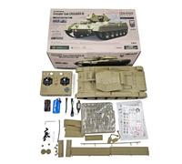 Brickaro Carro armato RC 1:16, 2.4G British Crusader RC Modello di carro armato con suono e luci, simulazione di rinculo e battaglia a infrarossi, veicolo RC militare per adulti (giallo deserto)