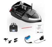 Brickaro Esca RC per la pesca, V020, 3 scomparti, 500 m, ad alta velocità, con 40 punti GPS, effetto luminoso, ideale per gli appassionati di pesca (nero)