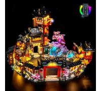 BrickBling Kit di luci a LED compatibile con Lego NINJAGO City The Old Town 15° anniversario, illuminazione creativa compatibile con Lego 71861-Nessun modello, solo luci (versione RC)