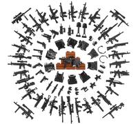 BrickBounty 88 pz Pistole-Armi-Pacchetti Giocattolo Building Block, Gilet-Interfono Moderno Set di Equipaggiamento dell'Esercito per Minifigure Soldatino WW2 Basi Militari Rangers MUNIZIONI.