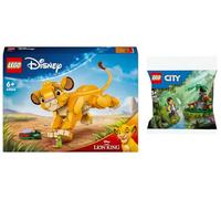 BRICKCOMPLETE Set Lego: 43243 Simba, il ragazzo leone del Re & 30665 Esploratore della giungla con Gorilla bambino
