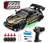BrickCraftWorks 1/24 2.4G ad alta velocità Drift RC Car, 4WD telecomando auto da corsa con luci a LED, modalità a doppia velocità, pneumatici da deriva e pneumatici da strada