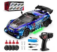 BrickCraftWorks 1/24 2.4G ad alta velocità Drift RC Car, 4WD telecomando auto da corsa con luci a LED, modalità a doppia velocità, pneumatici da deriva e pneumatici da strada