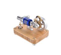 Bricksdiytoy Enjomor, modello rombico di motore Stirling con riscaldatore in acciaio inox 304 da 20 mm e ingranaggi in ottone, decorazione demo termodinamica da scrivania per ingegneri e studenti