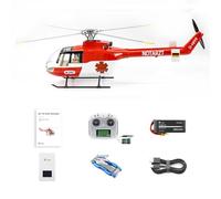 Bricksdiytoy FLYWING BO105 2.4G 6CH RC elicottero, H1 controller di volo con posizionamento GPS e ritorno automatico, 4 modalità di volo avanzate, replica di aerei militari per adulti, hobby di volo