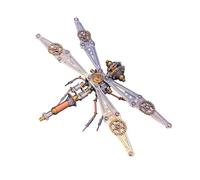 Bricksdiytoy Kit di puzzle a libellula meccanica in metallo 3D, 202 pezzi, con manuale di istruzioni dettagliato, assemblaggio in ottone e lega, decorazione per biologia e regalo artistico steampunk