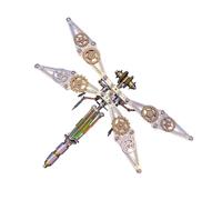 Bricksdiytoy Kit di puzzle a libellula meccanica in metallo 3D, 218 pezzi con manuale di istruzioni dettagliato, assemblaggio in ottone e lega, decorazione per biologia e regalo artistico steampunk