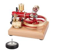 Bricksdiytoy Modello di motore a quattro tempi orizzontale monocilindrico da 1,9 cc, fusione di metallo di precisione, grande volano e kit di montaggio fai da te per istruzione STEM e espositori da