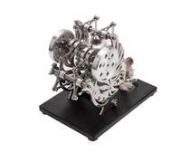 Bricksdiytoy Modello di motore Stirling ad aria calda a doppio cilindro a doppio pistone, kit di apprendimento STEM interamente in metallo con funzionamento silenzioso, dimostrazione termodinamica