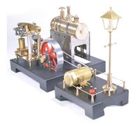 Bricksdiytoy RETROL SE-01 - Modellino di motore a vapore con caldaia e generatore in ottone, montaggio fai da te, design vintage, regalo educativo STEM per collezionisti e ingegneri