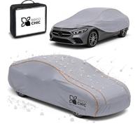 Brico Chic Telo Antigrandine Auto Taglia L, Imbottitura 6mm, Copriauto Esterno Impermeabile e Antigraffio, Tessuto Anti-UV, Cinghie Antivento, 480x178x119 cm, 4 Stagioni, Grigio