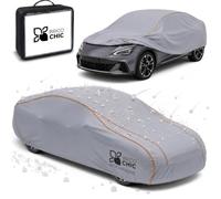Brico Chic Telo Antigrandine Auto Taglia M, Imbottitura 6mm, Copriauto Esterno Impermeabile e Antigraffio, Tessuto Anti-UV, Cinghie Antivento, 440x165x119 cm, 4 Stagioni, Grigio