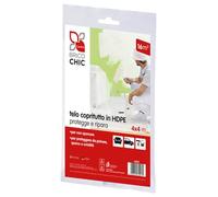 Brico Chic Telo Copritutto 4x4 Metri - Copertura 16mq Multiuso, Antipolvere e Impermeabile - Telo Protettivo Imbianchino - Adatto a Pittura, Traslochi, Giardinaggio, Esterni - Riutilizzabile