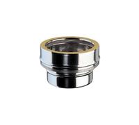 Brico Kit - Adattatore Mono (M) - Doppia (F) (Raccordo Caldaia) Doppia Parete Inox-Inox Coibentato Lana Minerale - Diametro: 80mm