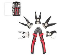 Brico - Pinza per teste intercambiabili, 5 in 1-5 teste, pinza universale da spellare, pinza a becco lungo, taglio cavo, forbici, scatola di immagazzinaggio, pinza multiuso, professionale e